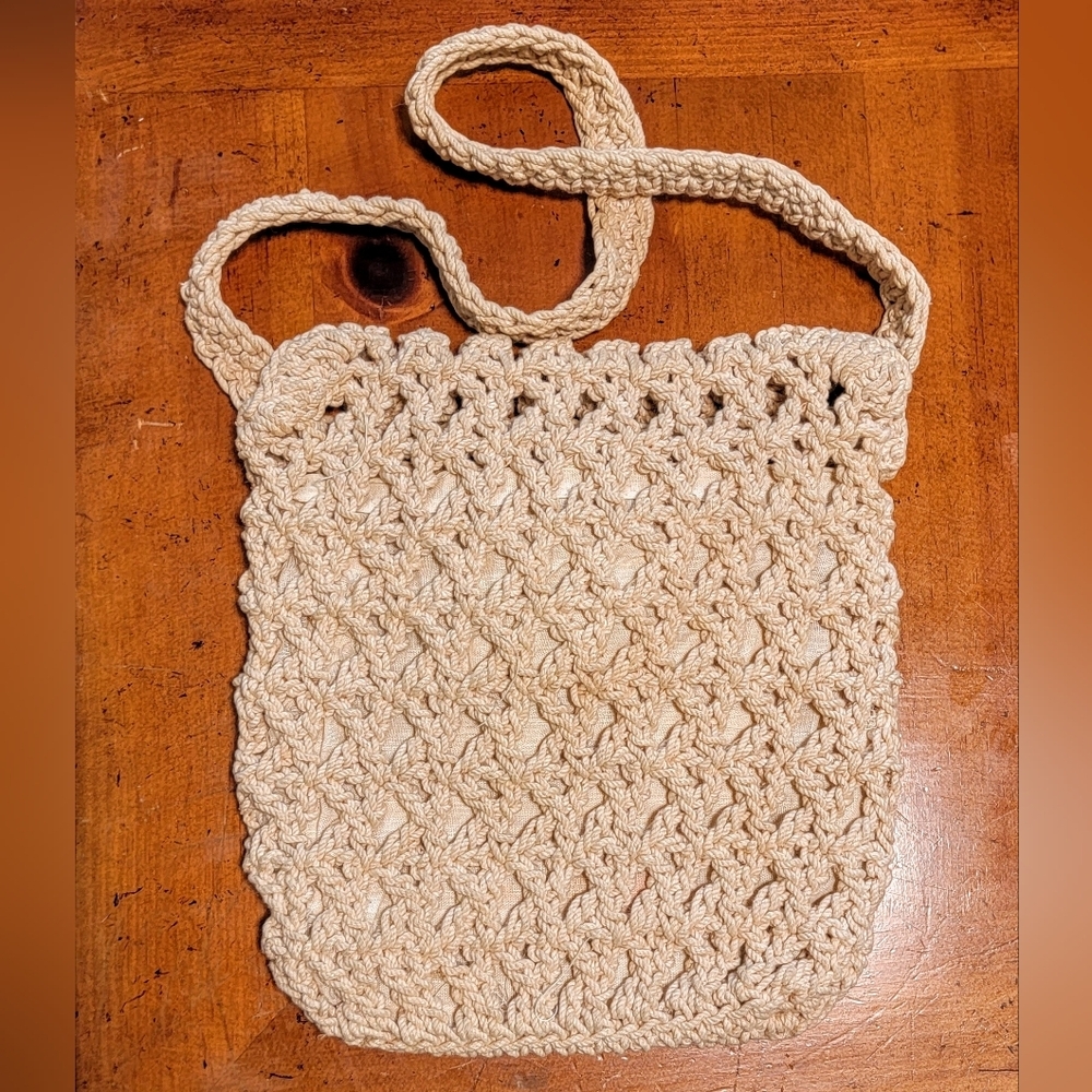 Macrame Boho Cottage Shoulder Bag Summer Beach Vacation Button Flap Philippines - Picture 4 of 12